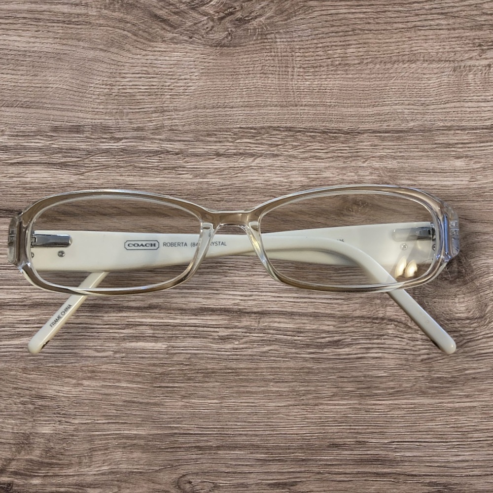 COACH Roberta 843 Eyeglasses in color Crystal with Black Coach Case EUC